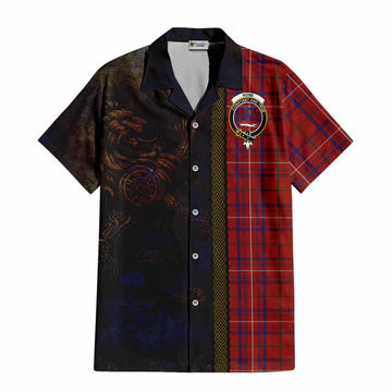 Rose Tartan Family Crest Short Sleeve Button Shirt Alba Gu Brath Be Brave Lion Ancient Style