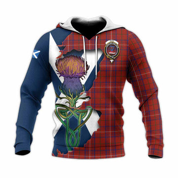 Rose Tartan Family Crest Knitted Hoodie Scottish Thistle Celtic Inspired