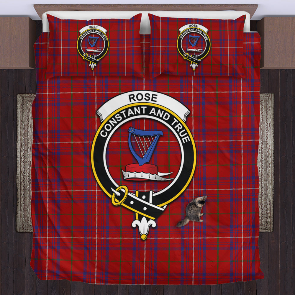 Rose Tartan Bedding Set with Family Crest US Bedding Set - Tartan Vibes Clothing