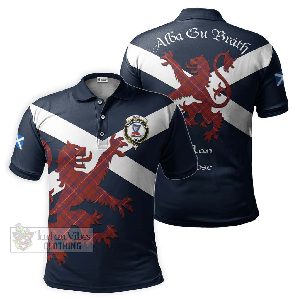 Tartan Vibes Clothing Rose Tartan Lion Rampant Polo Shirt – Proudly Display Your Heritage with Alba Gu Brath and Clan Name