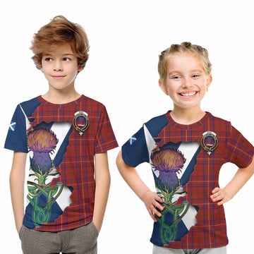 Rose Tartan Family Crest Kid T-Shirt Scottish Thistle Celtic Inspired