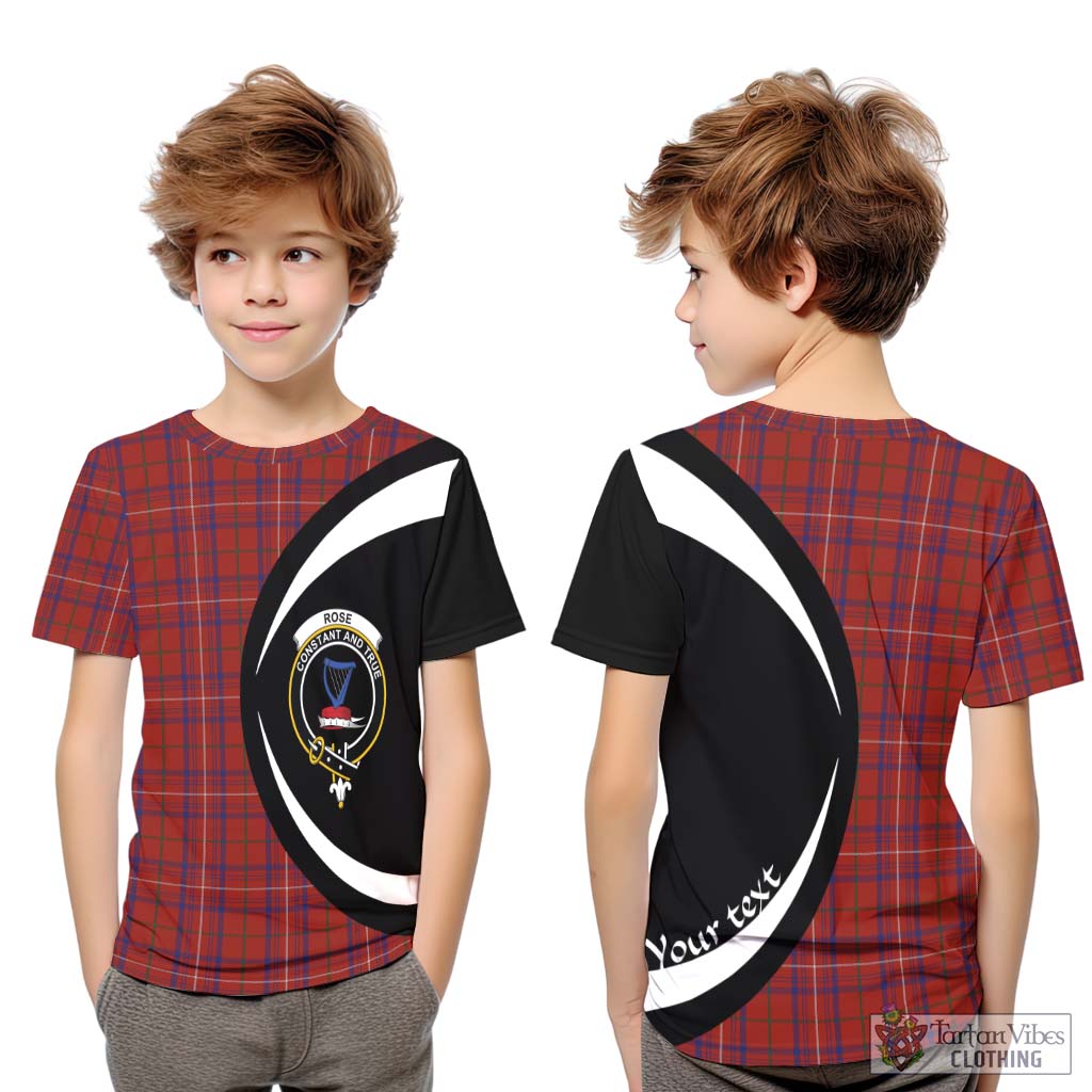 Tartan Vibes Clothing Rose Tartan Kid T-Shirt with Family Crest Circle Style
