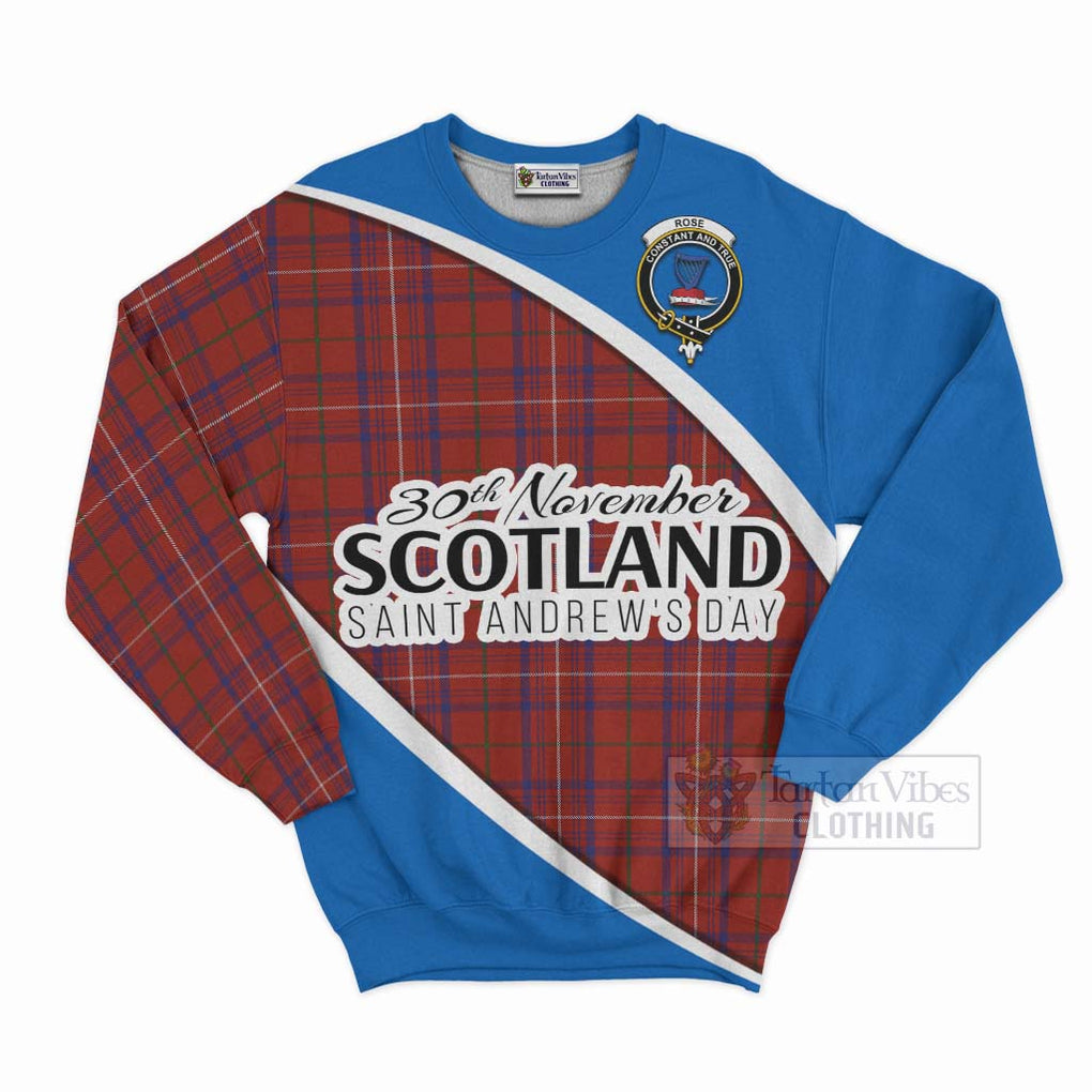 Tartan Vibes Clothing Rose Family Crest Tartan Sweatshirt Celebrate Saint Andrew's Day in Style