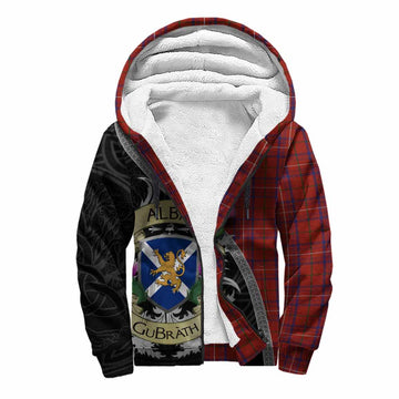 Rose Tartan Family Crest Sherpa Hoodie Lion Rampant Royal Thistle Shield Celtic Inspired