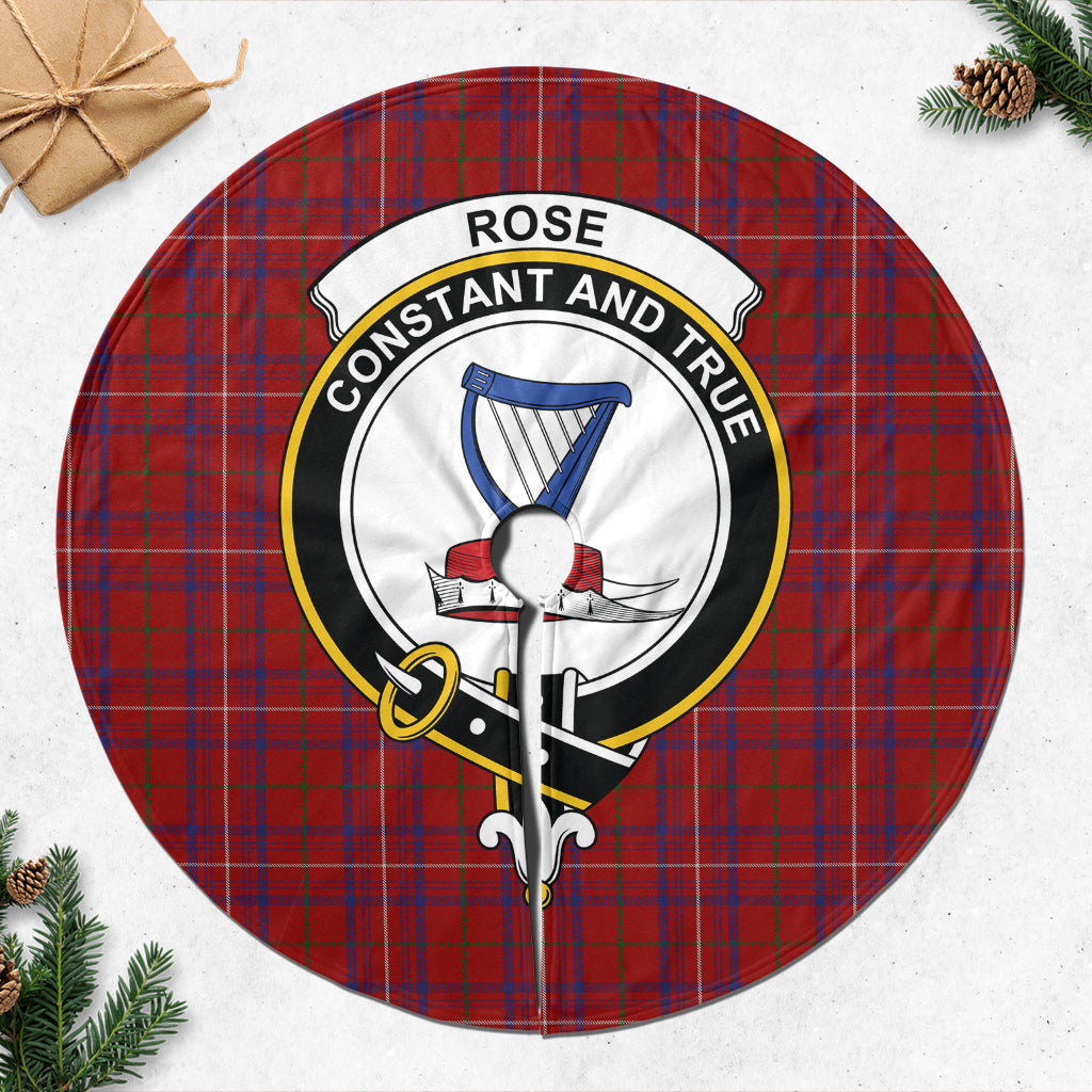 Rose Tartan Christmas Tree Skirt with Family Crest 47*47 inch - Tartan Vibes Clothing