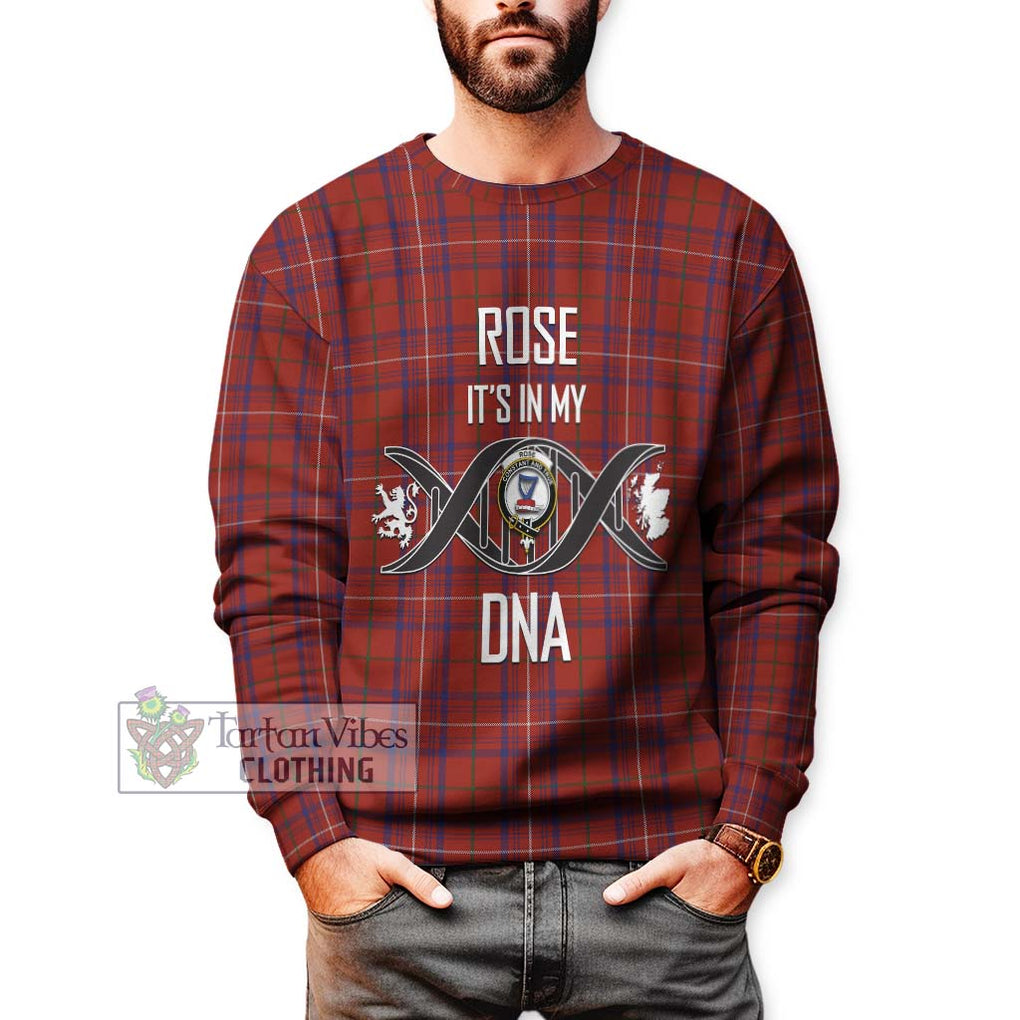 Rose Tartan Sweatshirt with Family Crest DNA In Me Style Unisex - Tartanvibesclothing Shop