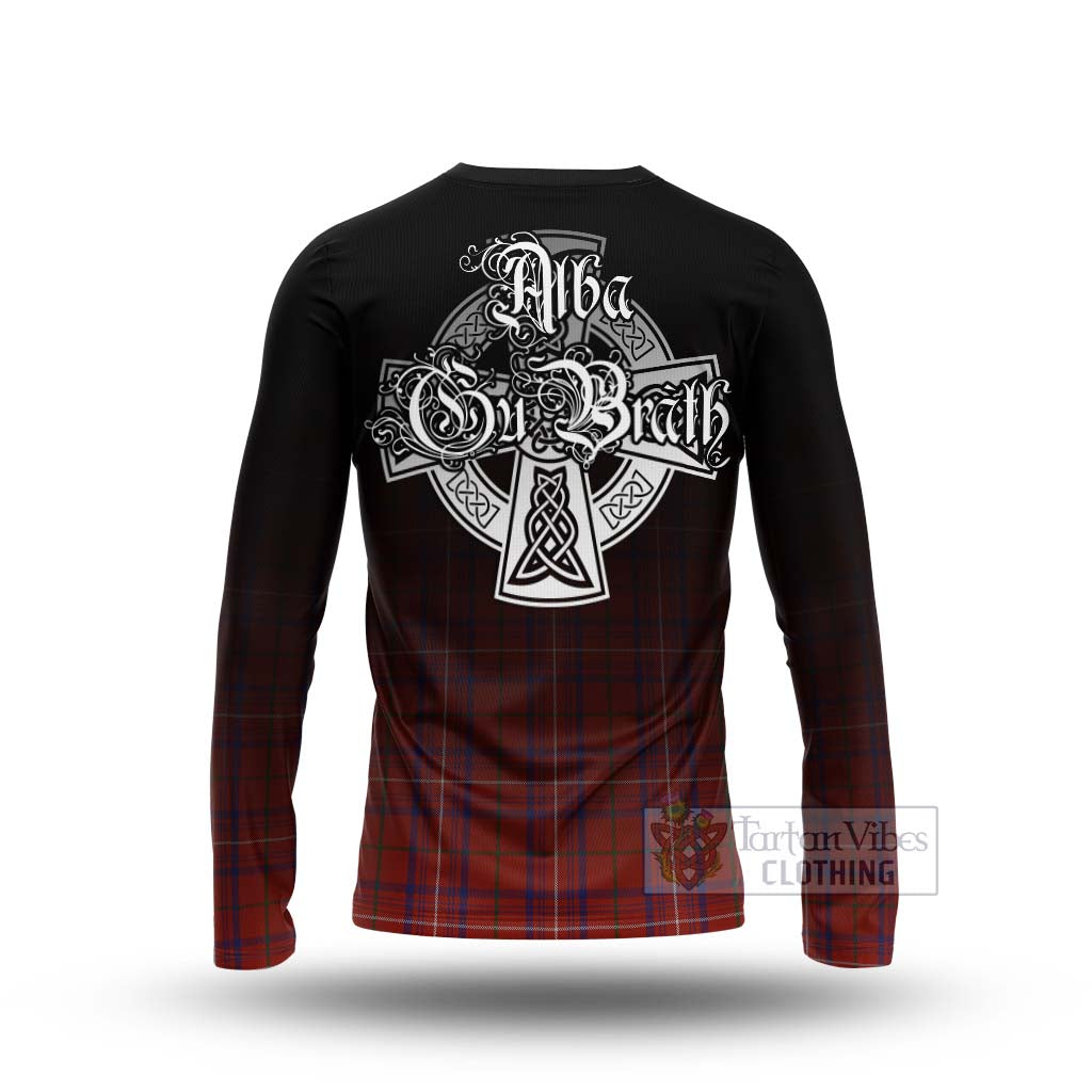 Tartan Vibes Clothing Rose Tartan Long Sleeve T-Shirt Featuring Alba Gu Brath Family Crest Celtic Inspired