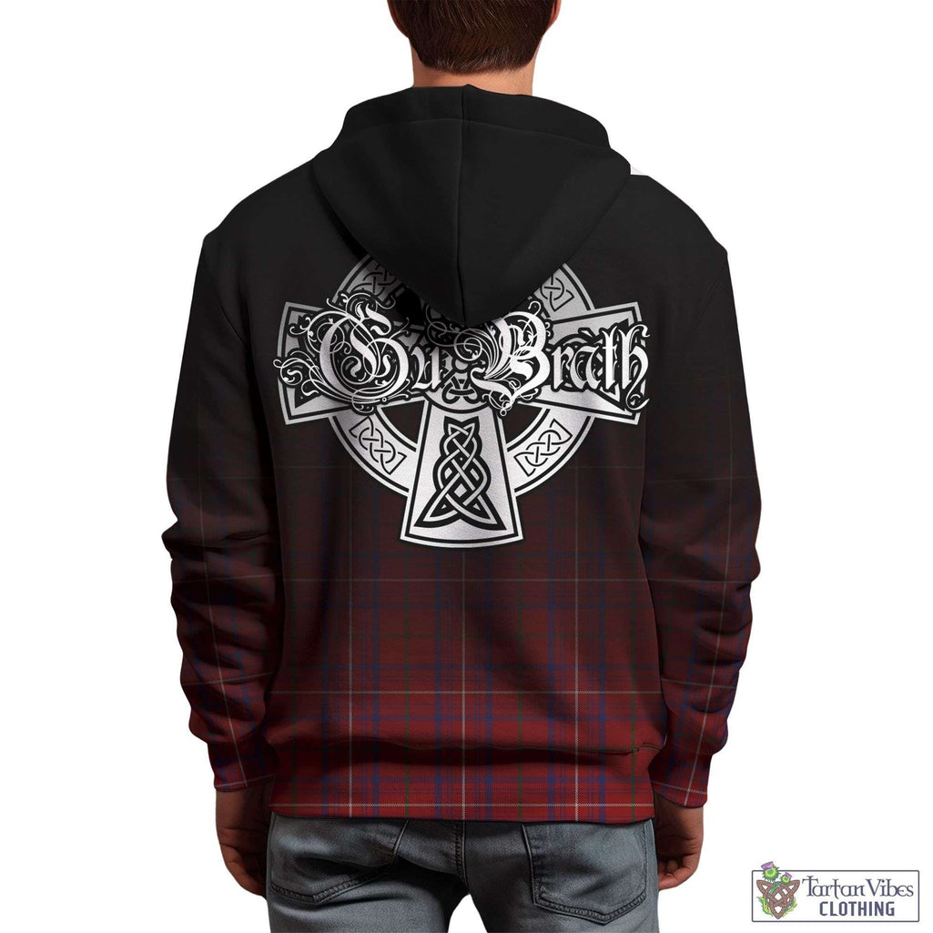 Tartan Vibes Clothing Rose Tartan Hoodie Featuring Alba Gu Brath Family Crest Celtic Inspired