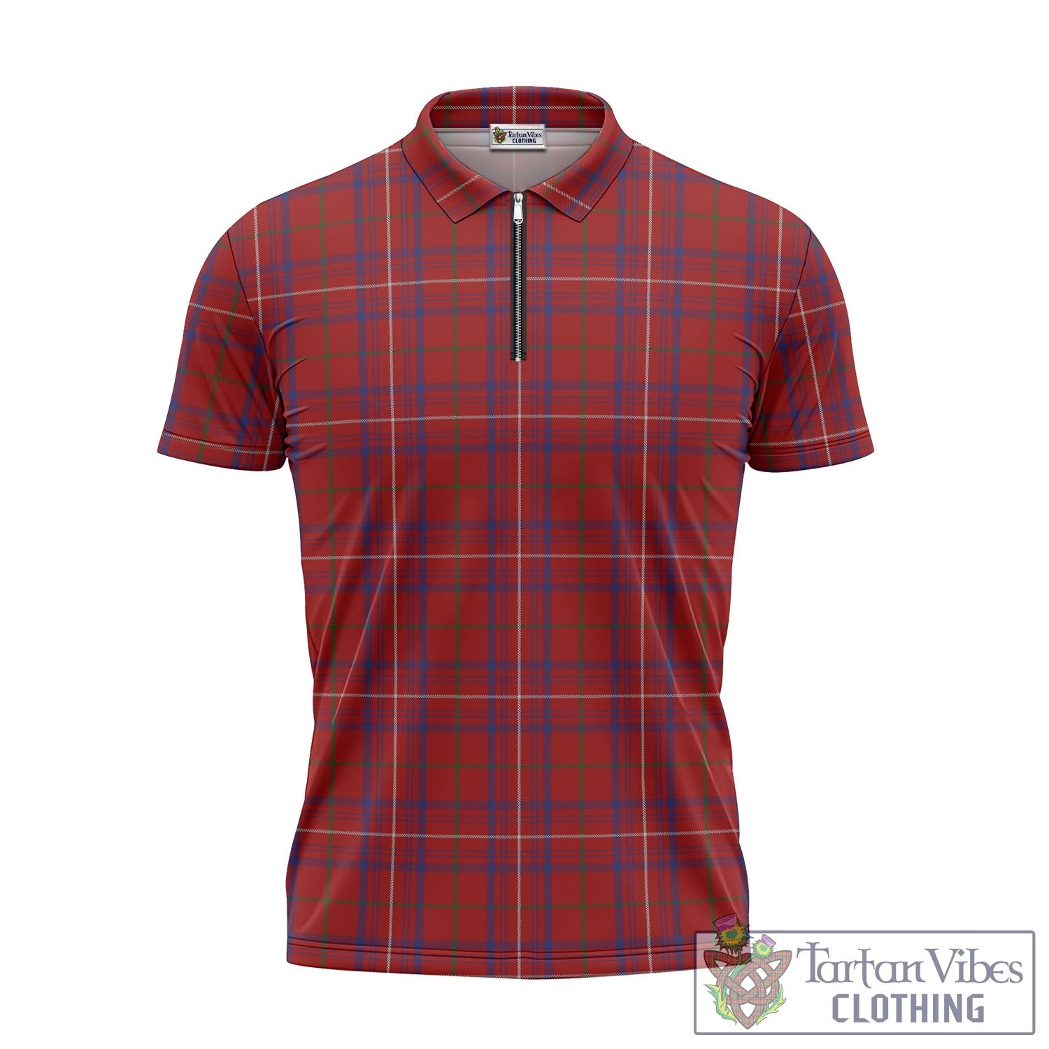 Tartan Vibes Clothing Rose Tartan Zipper Polo Shirt