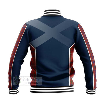 Rose Tartan Baseball Jacket with Family Crest and Scottish Thistle Vibes Sport Style