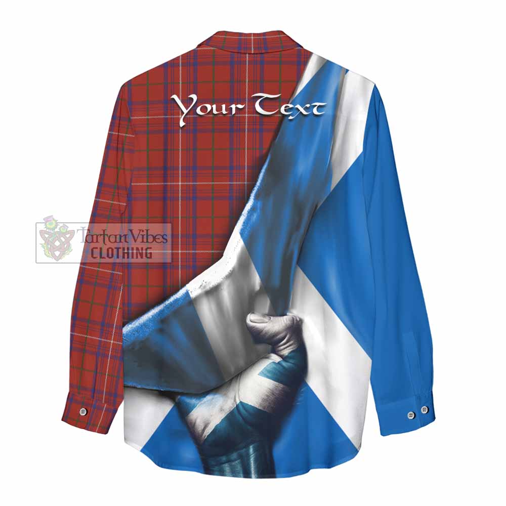 Tartan Vibes Clothing Rose Tartan Women's Casual Shirt with Family Crest Scotland Patriotic Style