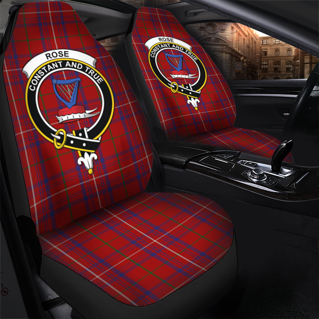 Rose Tartan Car Seat Cover with Family Crest - Tartanvibesclothing