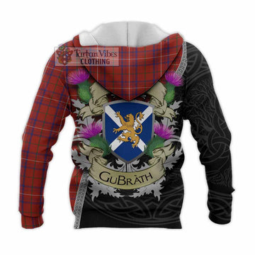 Rose Tartan Family Crest Knitted Hoodie Lion Rampant Royal Thistle Shield Celtic Inspired