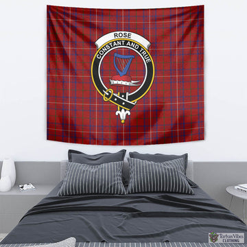 Rose Tartan Tapestry Wall Hanging and Home Decor for Room with Family Crest