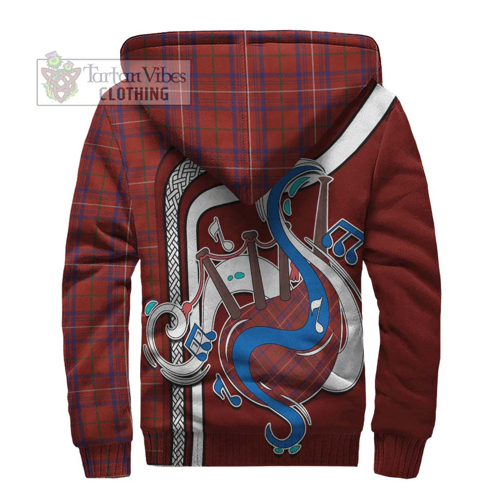 Rose Tartan Sherpa Hoodie with Epic Bagpipe Style - Tartanvibesclothing Shop