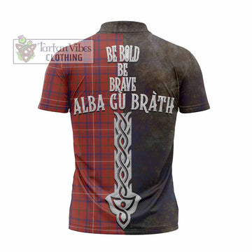 Rose Tartan Family Crest Zipper Polo Shirt Alba Gu Brath Be Brave Lion Ancient Style