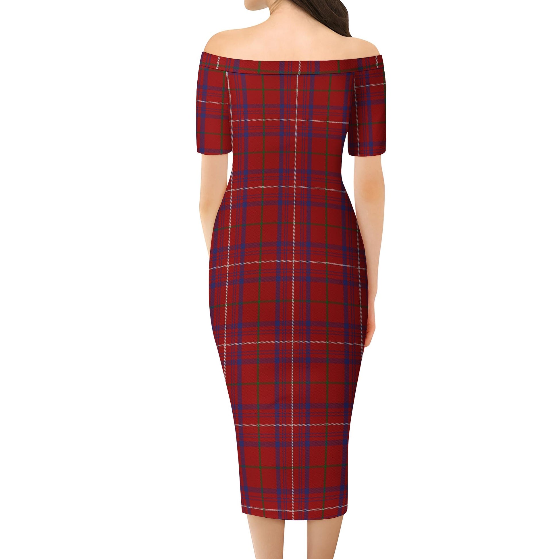 Rose Tartan Off Shoulder Lady Dress - Tartanvibesclothing