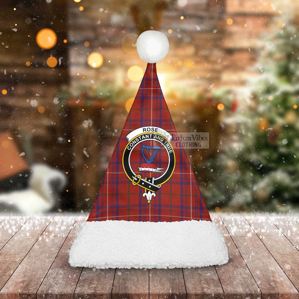 Tartan Vibes Clothing Rose Tartan Christmas Santa Hats with Family Crest