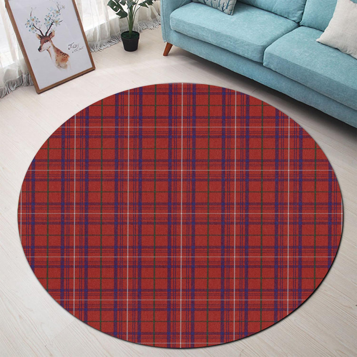 Rose Tartan Round Rug - Tartan Vibes Clothing