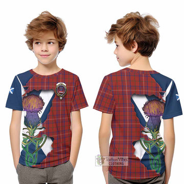 Rose Tartan Family Crest Kid T-Shirt Scottish Thistle Celtic Inspired