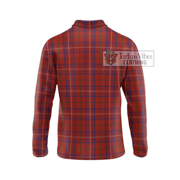 Rose Tartan Long Sleeve Polo Shirt with Family Crest DNA In Me Style