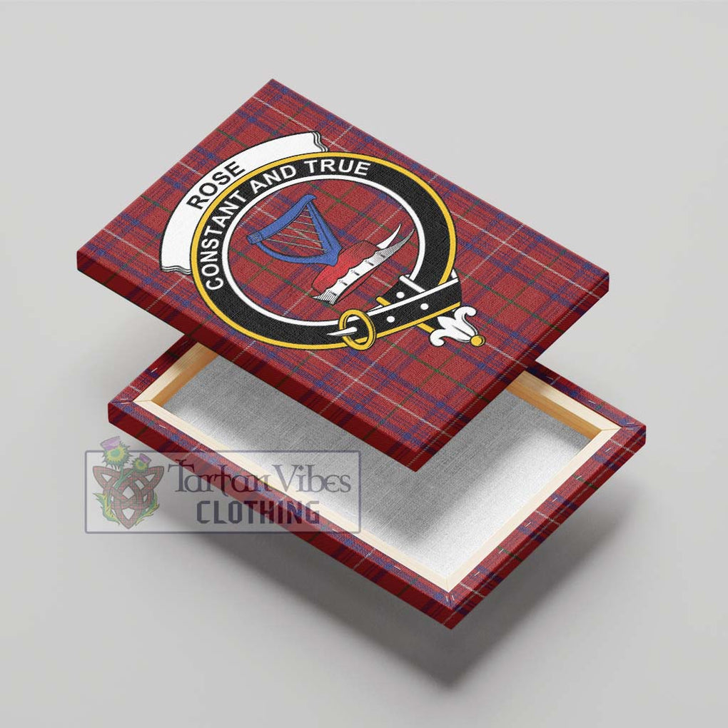 Rose Tartan Canvas Print Wall Art with Family Crest - Tartan Vibes Clothing