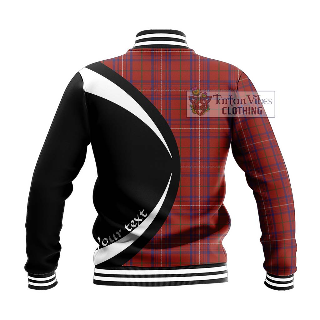 Tartan Vibes Clothing Rose Tartan Baseball Jacket with Family Crest Circle Style