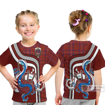 Rose Tartan Kid T-Shirt with Epic Bagpipe Style