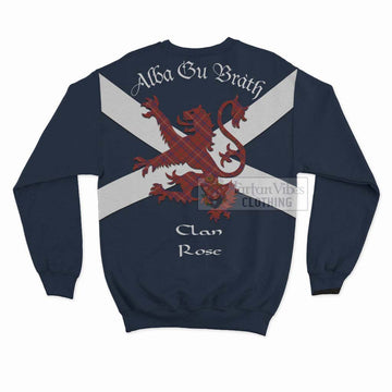 Rose Tartan Lion Rampant Sweatshirt  Proudly Display Your Heritage with Alba Gu Brath and Clan Name