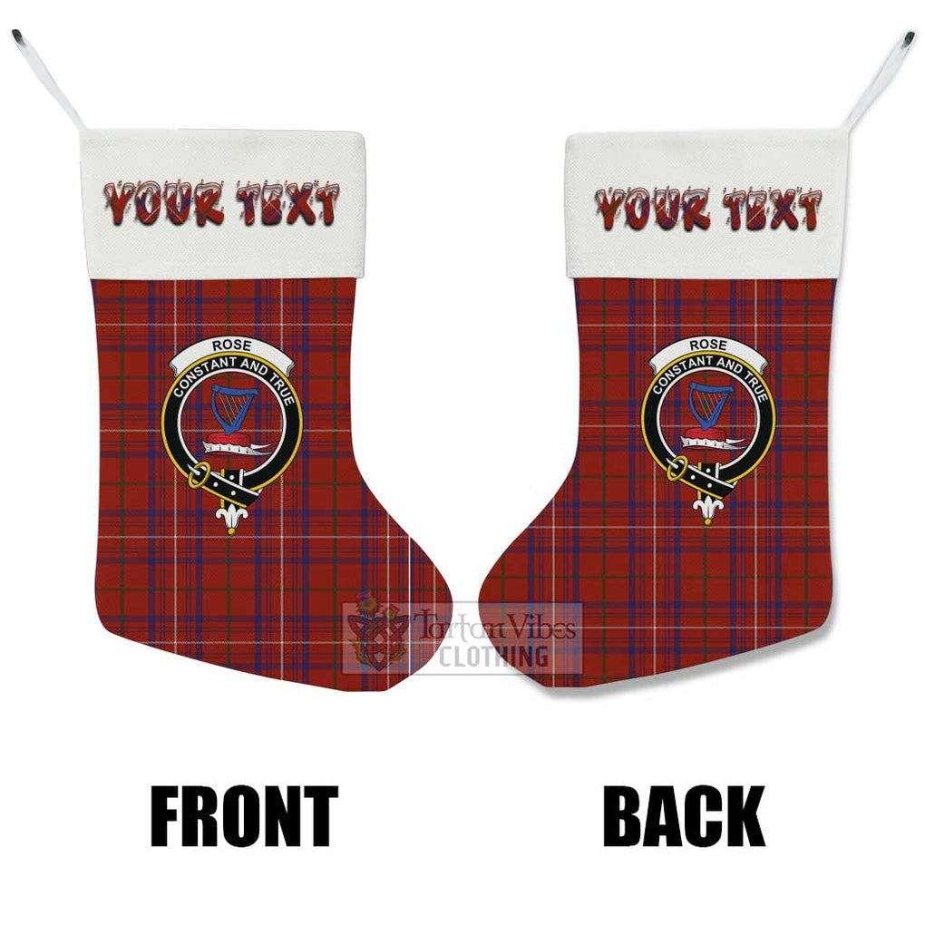 Tartan Vibes Clothing Rose Tartan Family Crest Christmas Stocking with Personalized Text