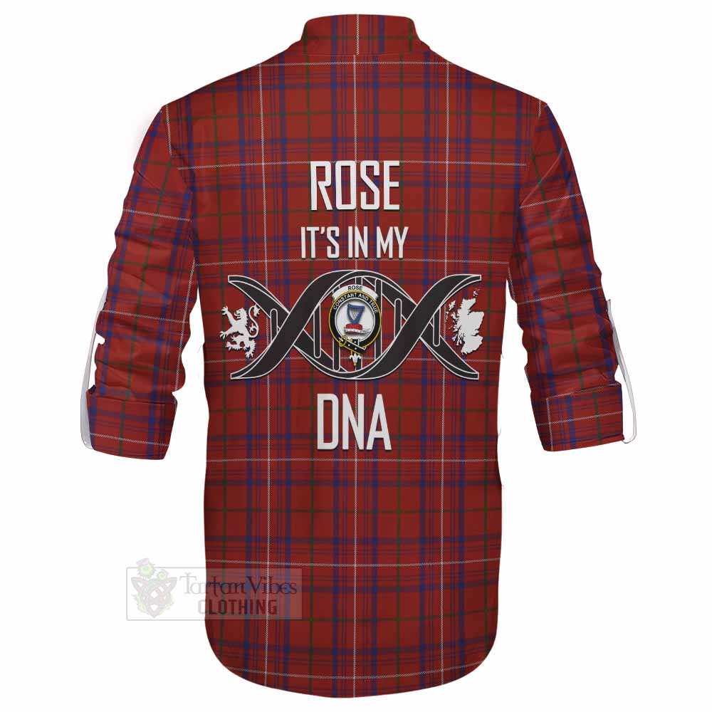 Tartan Vibes Clothing Rose Tartan Ghillie Kilt Shirt with Family Crest DNA In Me Style