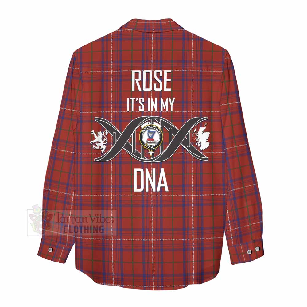 Tartan Vibes Clothing Rose Tartan Women's Casual Shirt with Family Crest DNA In Me Style