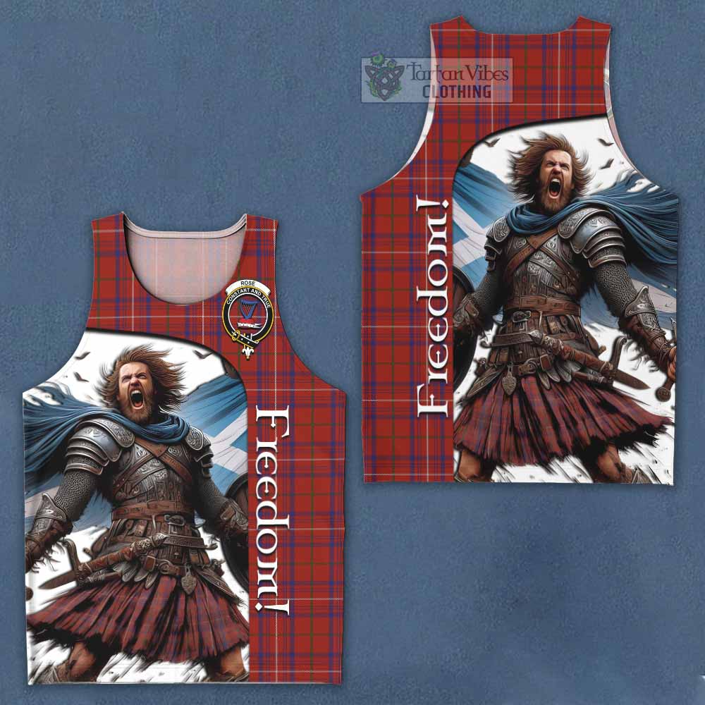 Tartan Vibes Clothing Rose Crest Tartan Men's Tank Top Inspired by the Freedom of Scottish Warrior