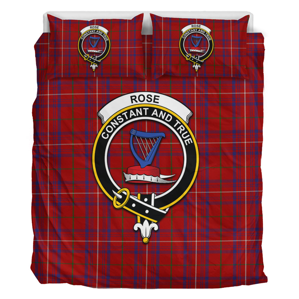 Rose Tartan Bedding Set with Family Crest - Tartan Vibes Clothing