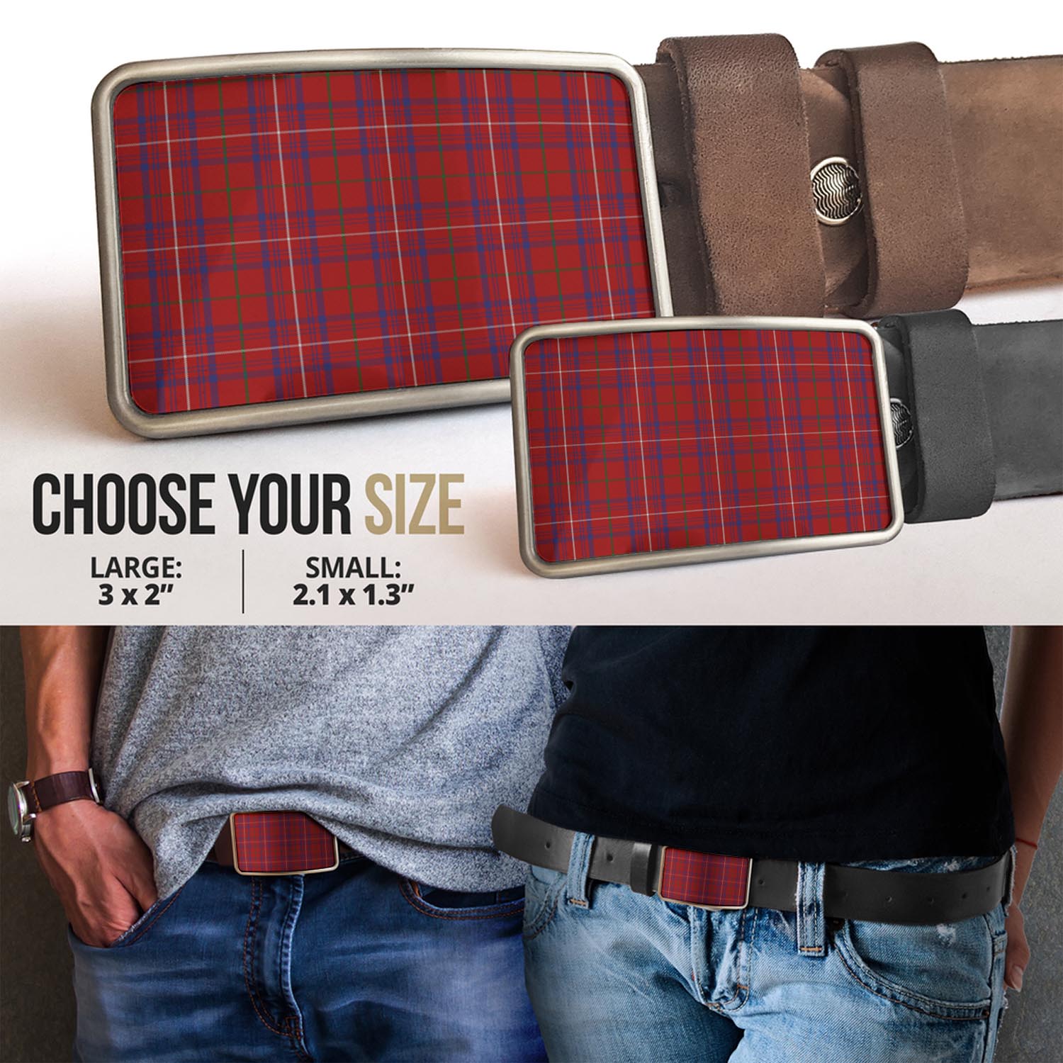 Rose Tartan Belt Buckles - Tartan Vibes Clothing