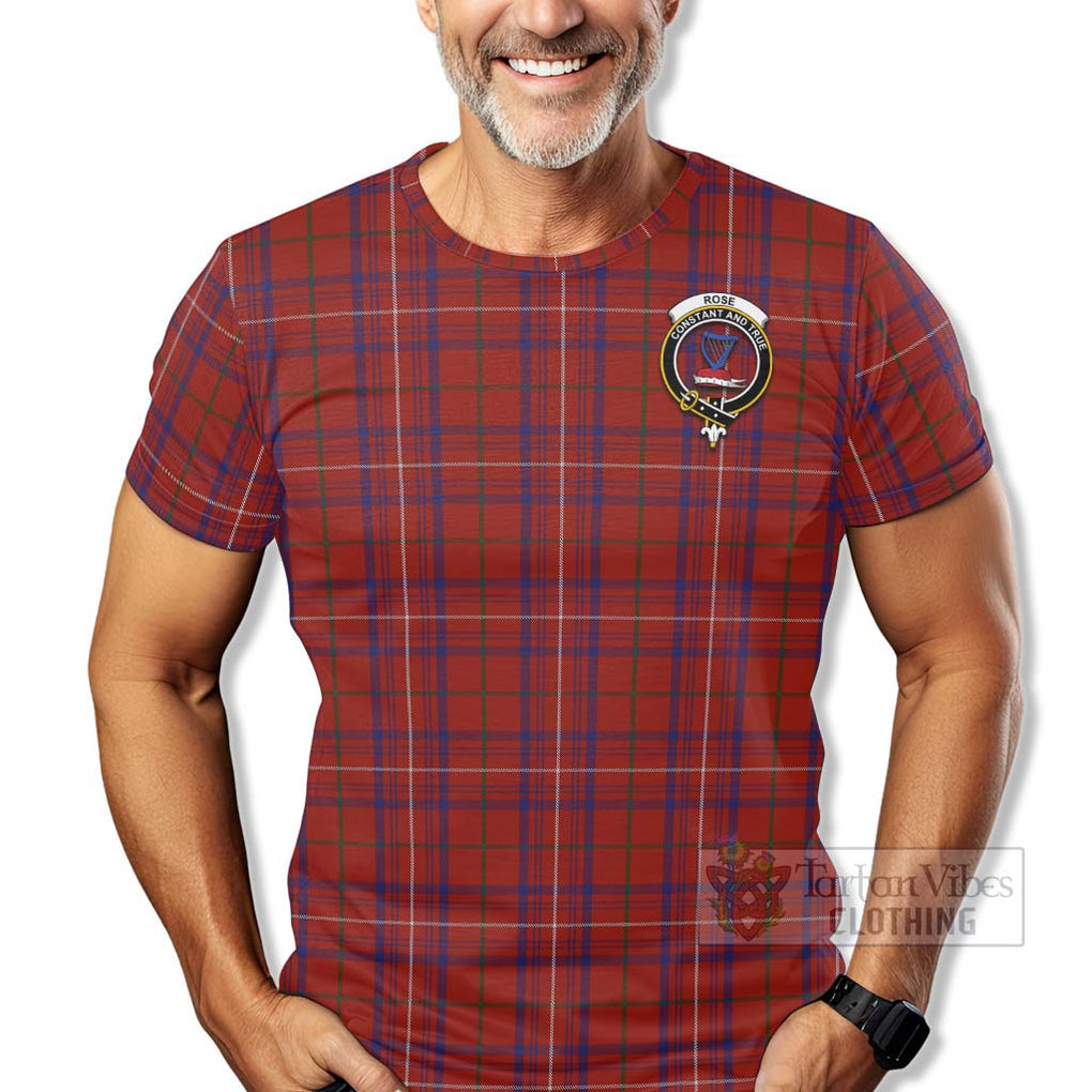 Tartan Vibes Clothing Rose Tartan T-Shirt with Family Crest Celtic Skull Style