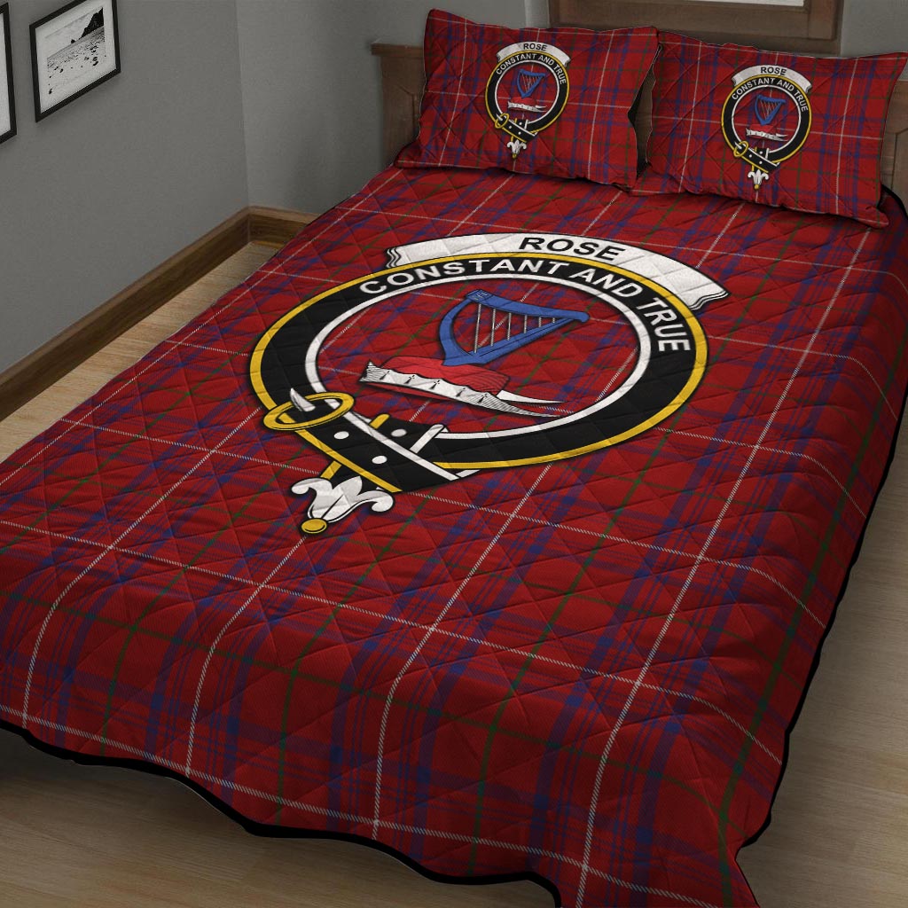 Rose Tartan Quilt Bed Set with Family Crest - Tartan Vibes Clothing