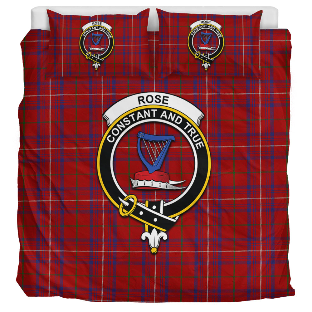 Rose Tartan Bedding Set with Family Crest UK Bedding Set UK Super King 104*94 inch - Tartan Vibes Clothing