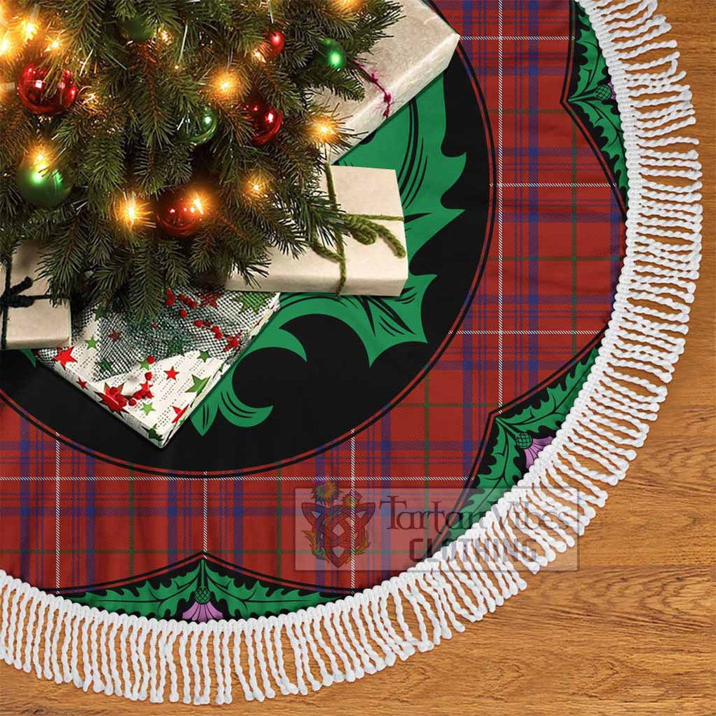 Tartan Vibes Clothing Rose Tartan Christmas Tree Skirt Scottish Thistle Style