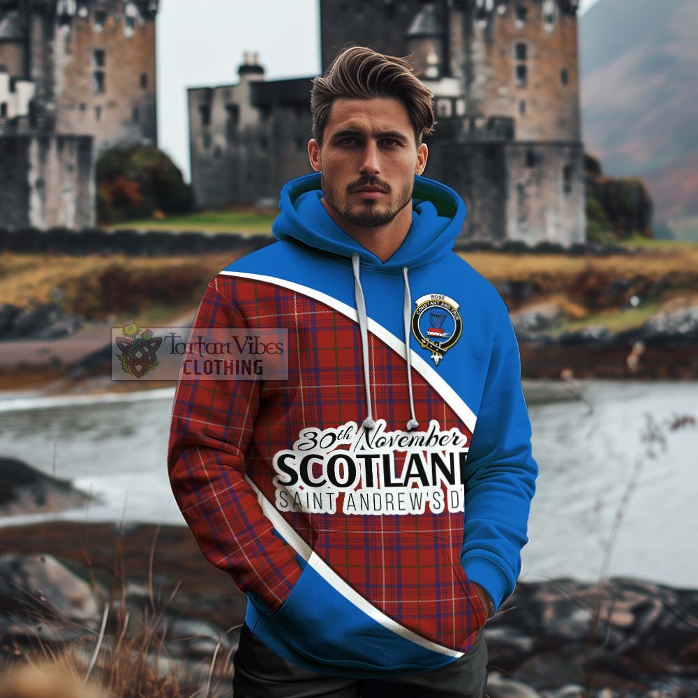 Tartan Vibes Clothing Rose Family Crest Tartan Cotton Hoodie Celebrate Saint Andrew's Day in Style