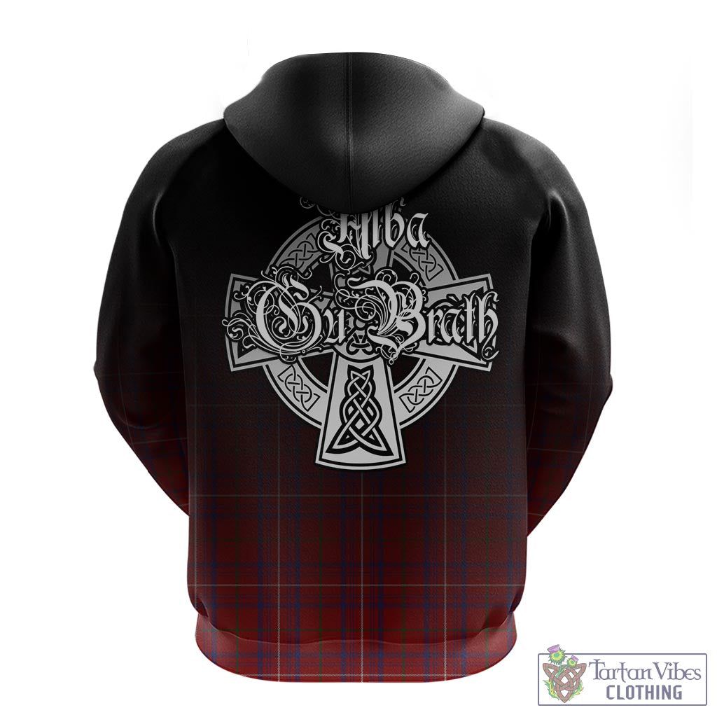 Tartan Vibes Clothing Rose Tartan Hoodie Featuring Alba Gu Brath Family Crest Celtic Inspired