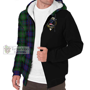 Rose Hunting Tartan Sherpa Hoodie with Family Crest and Half Of Me Style