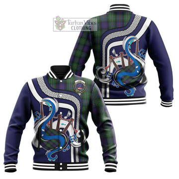 Rose Hunting Tartan Baseball Jacket with Epic Bagpipe Style