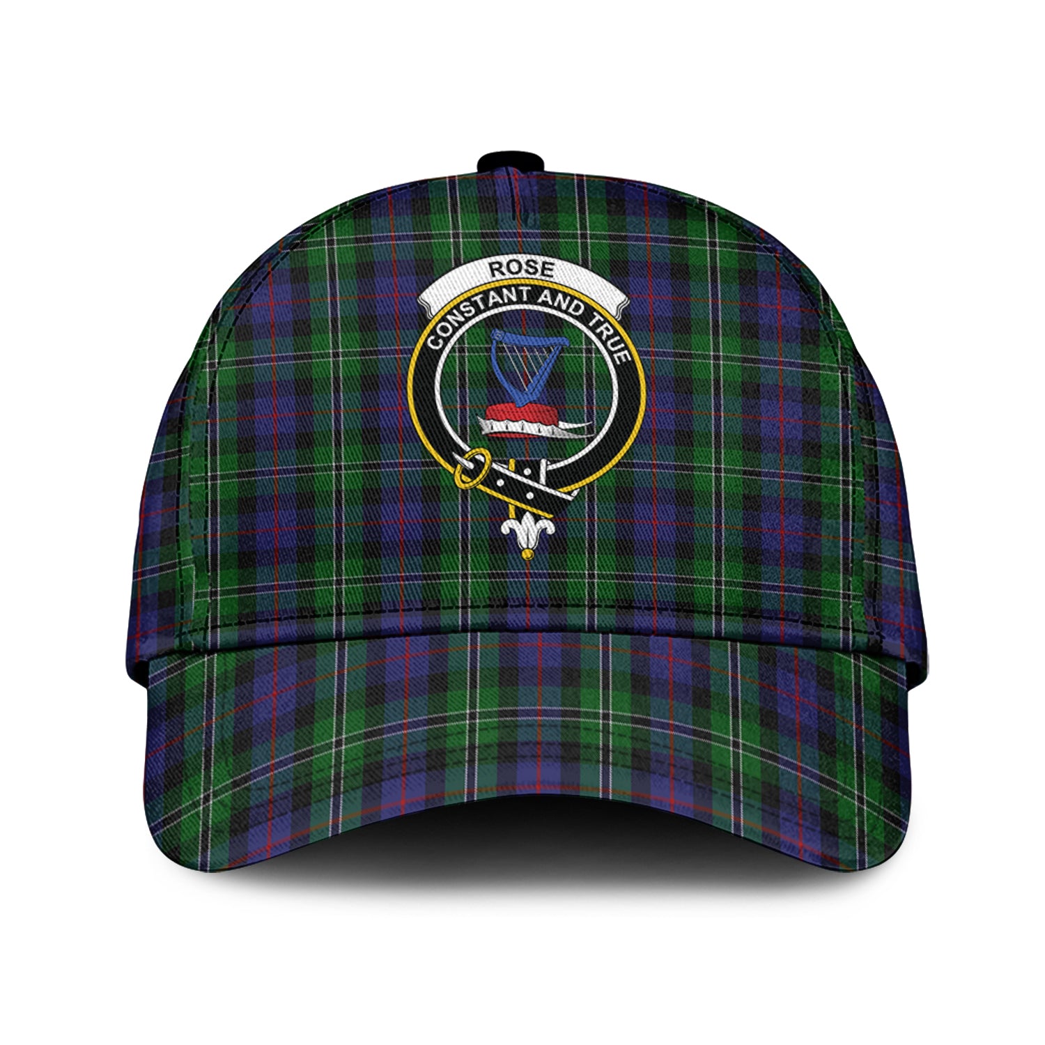 Rose Hunting Tartan Classic Cap with Family Crest Classic Cap Universal Fit - Tartan Vibes Clothing