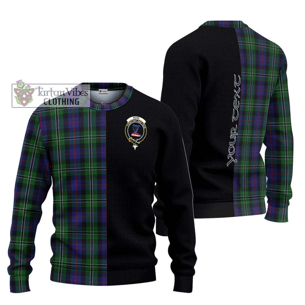 Rose Hunting Tartan Knitted Sweater with Family Crest and Half Of Me Style Unisex - Tartanvibesclothing Shop