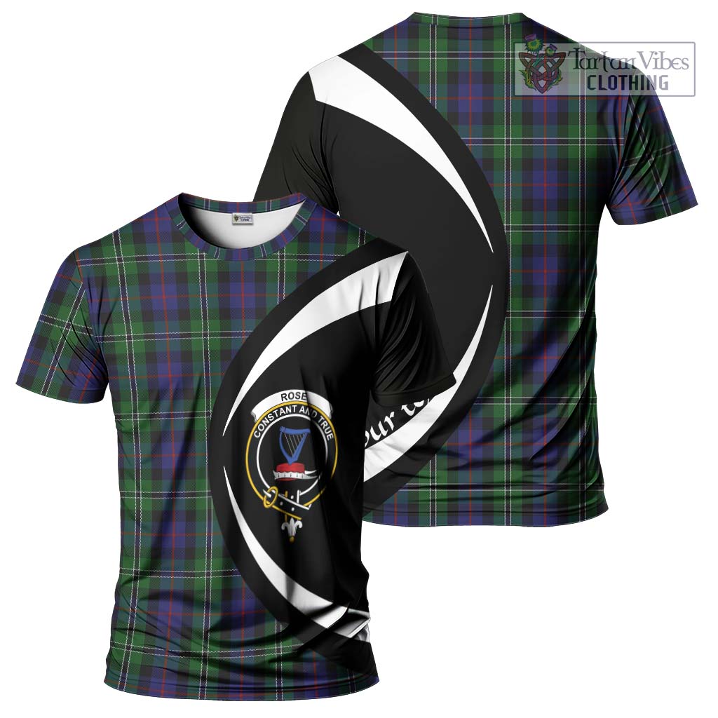 Tartan Vibes Clothing Rose Hunting Tartan T-Shirt with Family Crest Circle Style