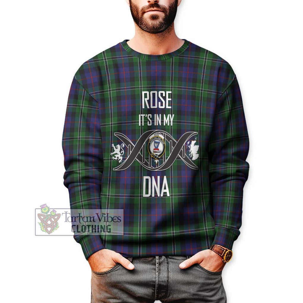 Rose Hunting Tartan Sweatshirt with Family Crest DNA In Me Style Unisex - Tartanvibesclothing Shop