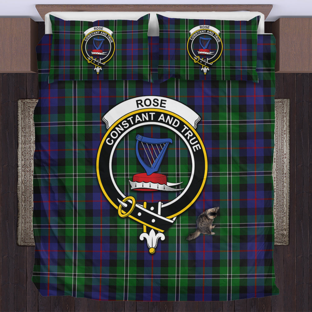 Rose Hunting Tartan Bedding Set with Family Crest US Bedding Set - Tartan Vibes Clothing