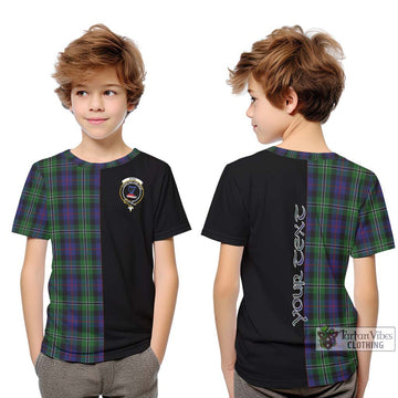 Rose Hunting Tartan Kid T-Shirt with Family Crest and Half Of Me Style