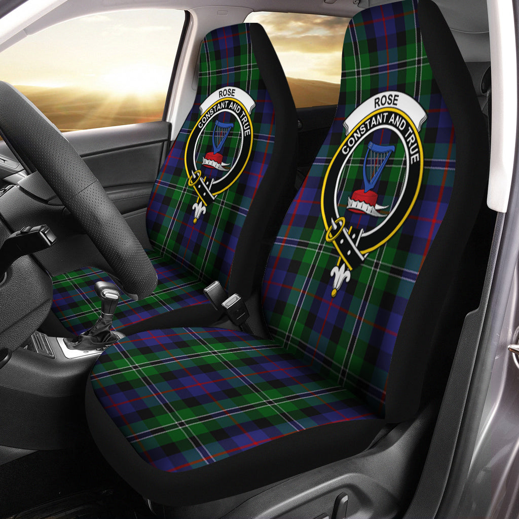 Rose Hunting Tartan Car Seat Cover with Family Crest One Size - Tartanvibesclothing